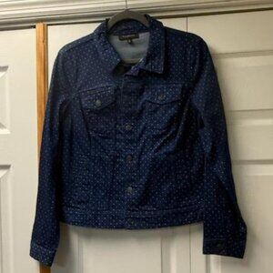 NWOT - Talbots Denim Jacket w/Polka Dots - SZ Medium